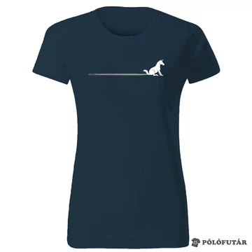 Unikornis női sötétkék póló