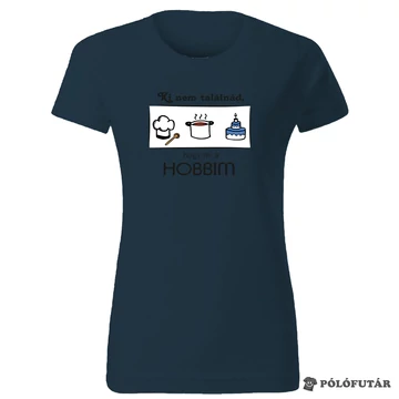 Főzés női sötétkék póló