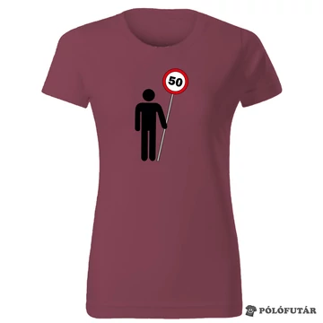 Tábla 50 női bordó póló