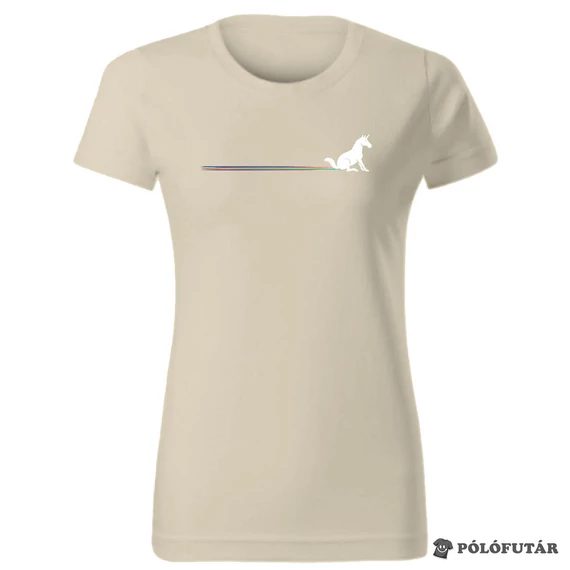 Unikornis női krémszínű póló