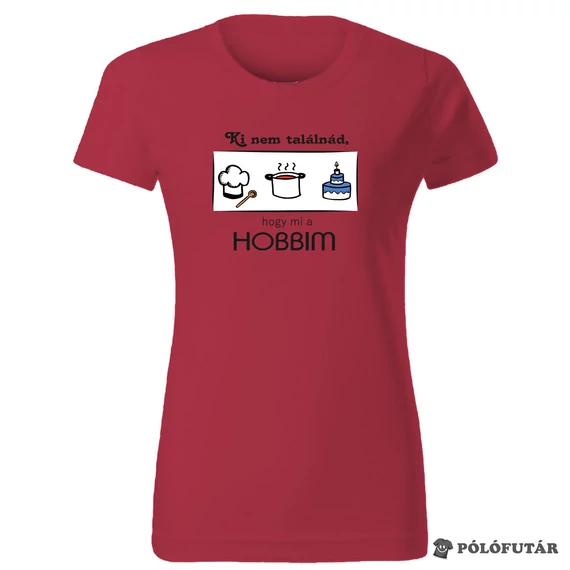 Főzés női piros póló