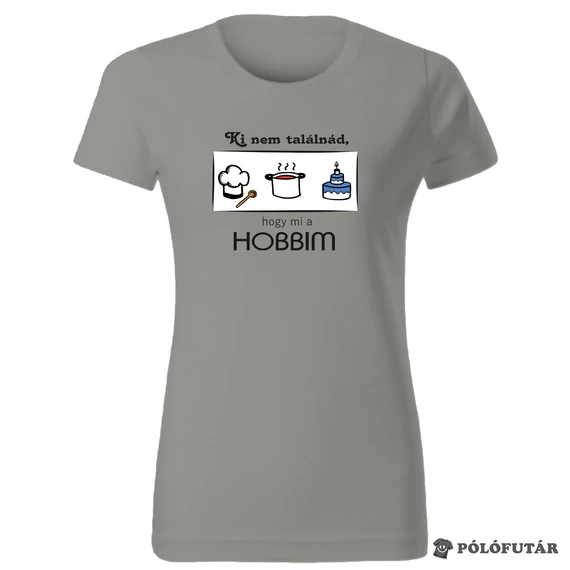 Főzés női cinkszürke póló