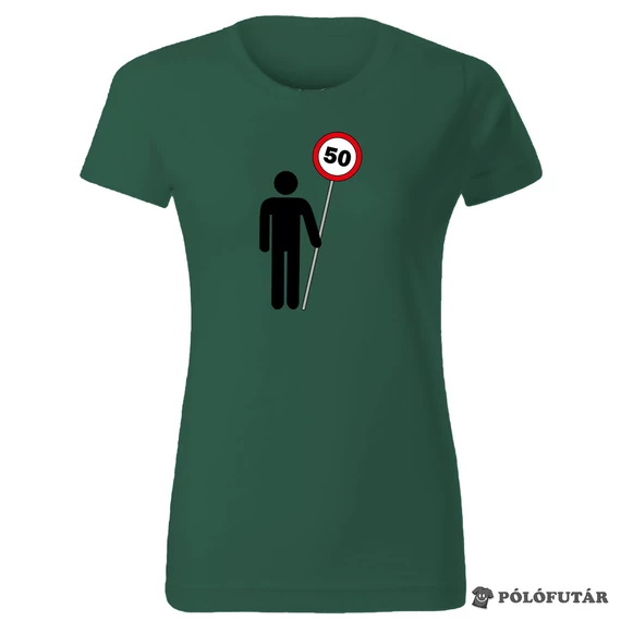 Tábla 50 női sötétzöld póló