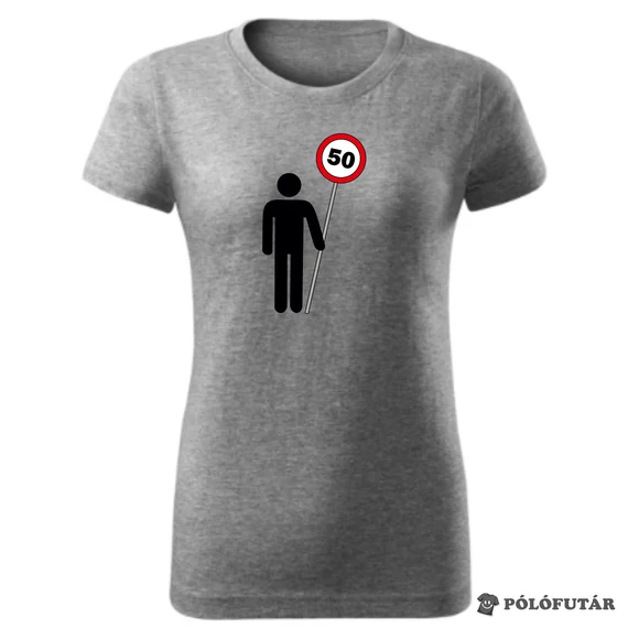 Tábla 50 női világosszürke póló