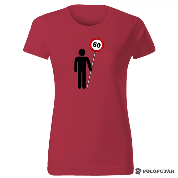 Tábla 50 női piros póló
